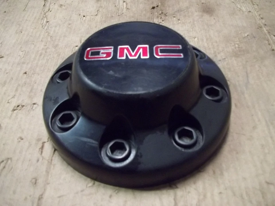 88 89 GMC C2500 C3500 Camión Llanta Centro Tapacubos Tapacubos OEM USADO NEGRO Foto 2 de 4