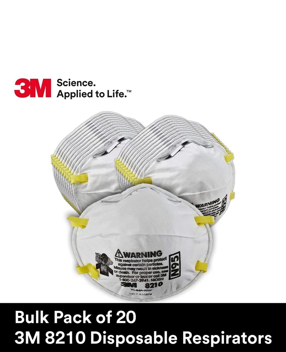3M 8210 Respirator Masks - Box of 20, Particulate Protection, UK