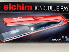 Elchim Hair Flat Iron 1" Italy 110-220 wet/dry Ionic Blue Ray Ceramic.  NEW