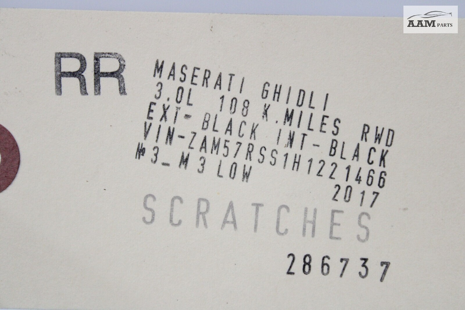 2014-2021 MASERATI GHIBLI M157 REAR RIGHT SIDE DOOR PANEL WINDOW GLASS OEM