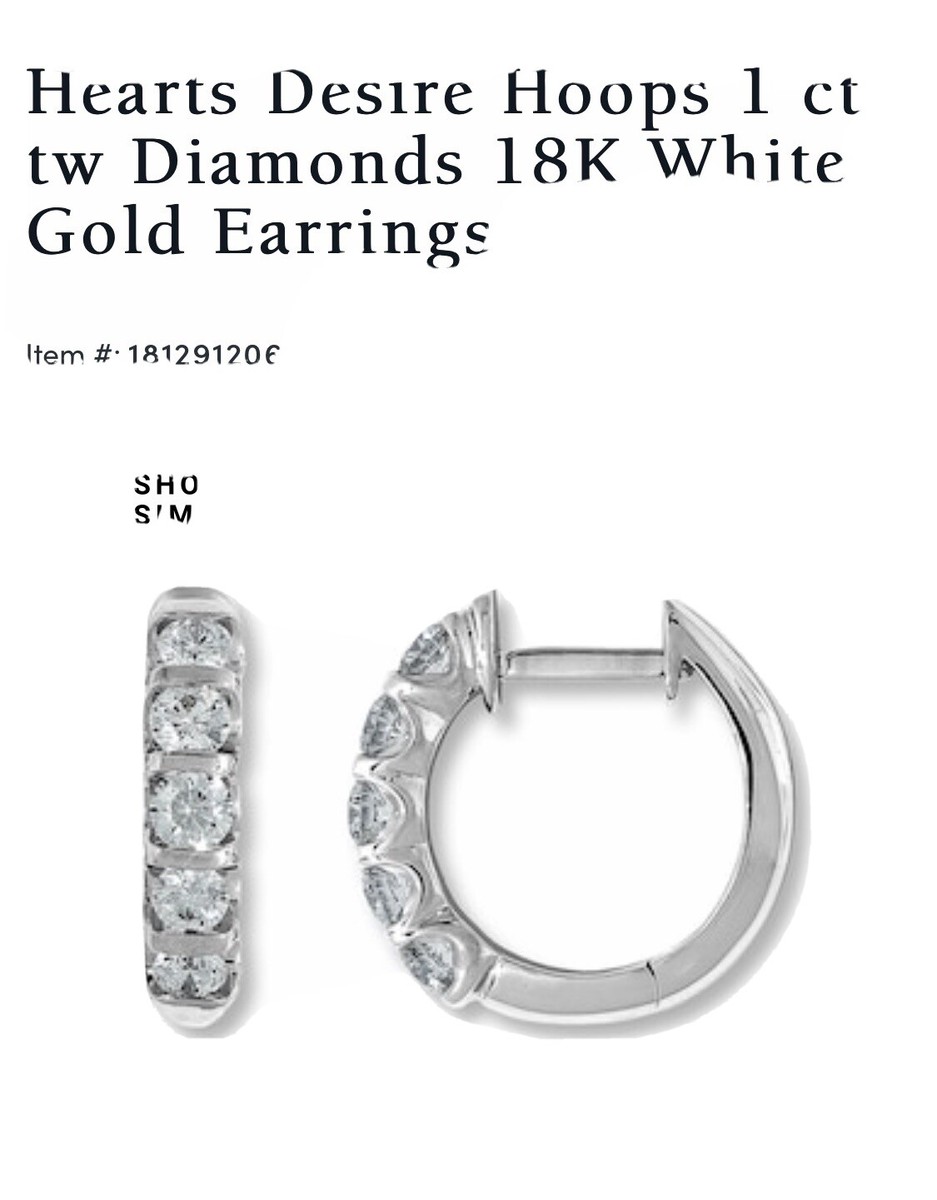 Jared's Hearts desire Ct diamond hoop earrings current price