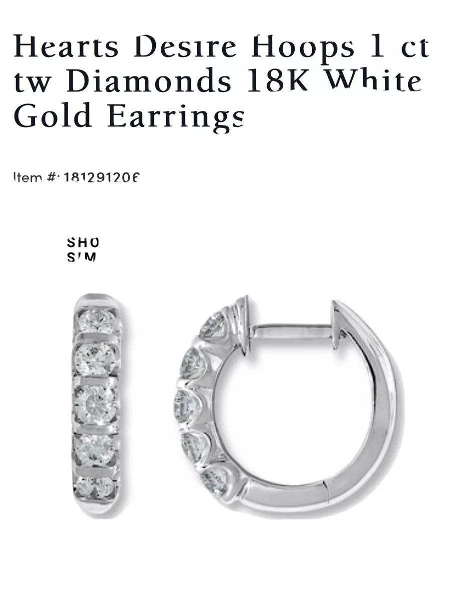 Jared’s Hearts desire 1 Ct diamond hoop earrings current price $4,300  before tax