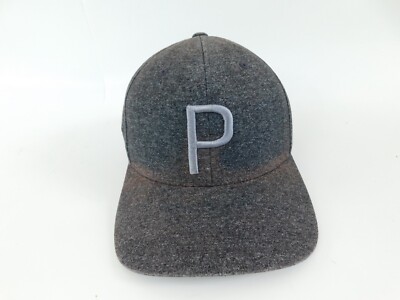 Puma Golf Hat Snapback Hat Baseball Cap Stained Faded Gray Big P logo 