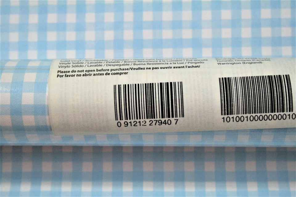 Papel pintado pastel azul cielo y blanco pequeño a cuadros doble rollo Brewster Cottagecore Foto 3 de 4