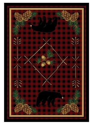 AREA RUGS - ''BEAR MOUNTAIN'' AREA RUG - 3' X 4' - RUSTIC DECOR - CABIN DECOR 