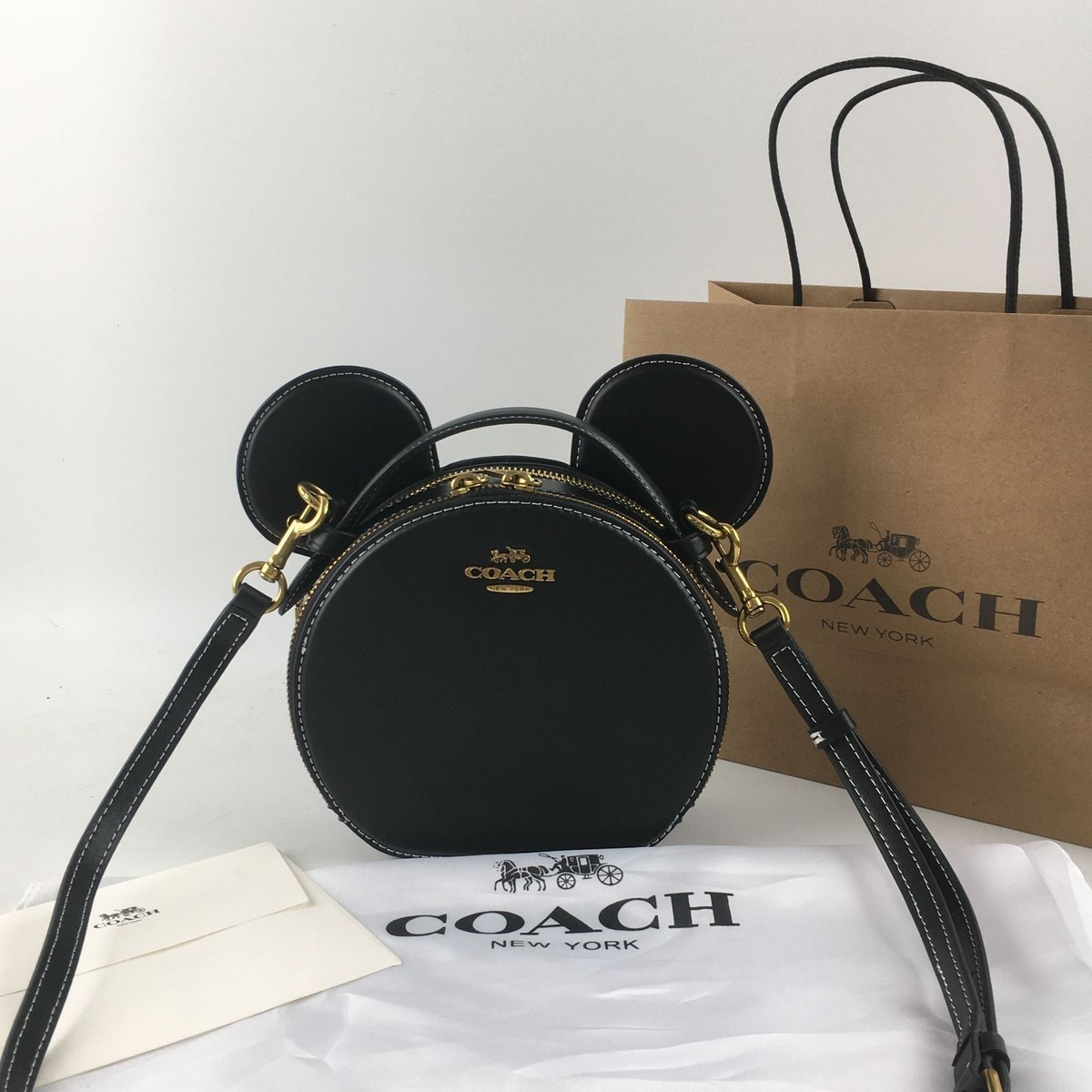 NEW COACH Disney X Coach Mickey Mouse Ear Bag Crossbody
