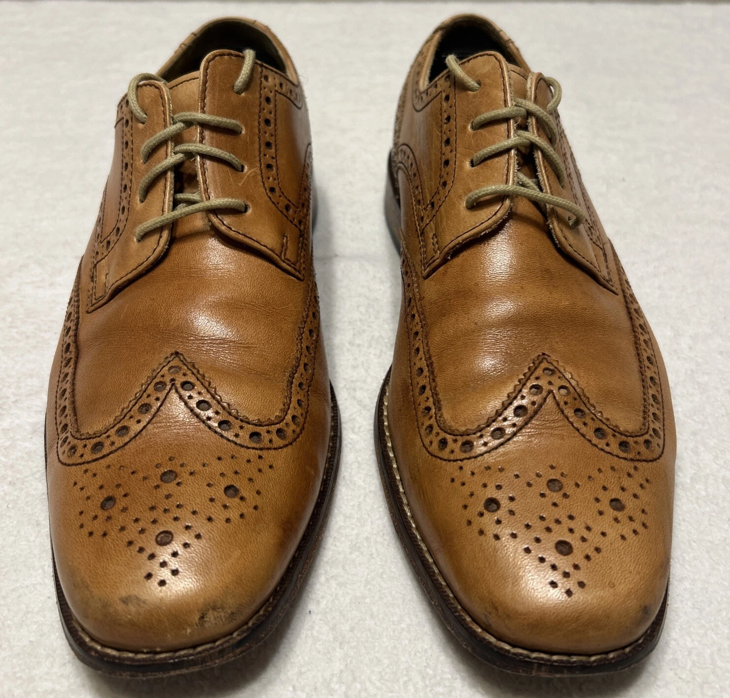 Scarpa elegante Cole Haan Giraldo Oxford a coda di rondine da uomo 8 5 M in pelle marrone chiaro C09303 NikeAir