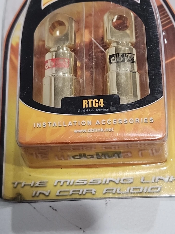 db Link Gold Edition RTG4 + & - 4 Ga. Ring Terminals w/Outer Protector Sleeves - Image 2 of 4