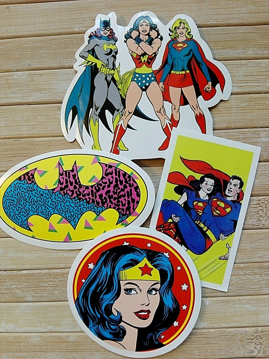 x4 Super Bat Wonder Woman Waterproof Vinyl Stickers Laptop Phone