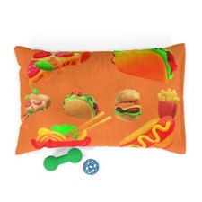 Pet Bed all over food print indoor zipper cotton polyester