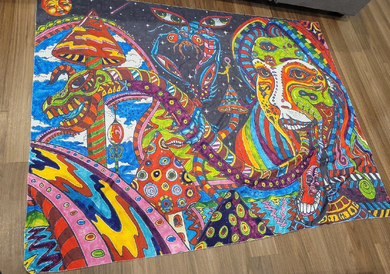 6ft X 4 3/4 ft. Psychedelic Tapestry Wall Hanging eBay