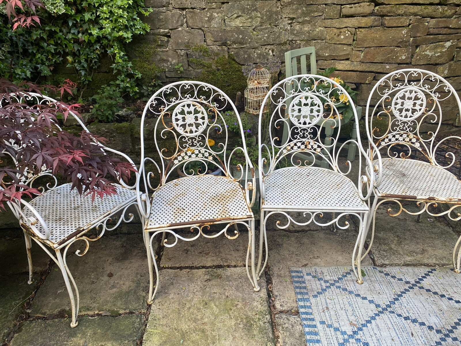 vintage metal garden chairs eBay