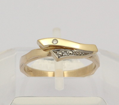    Ring in 8 kt 8k 333 er Gelb Gold mit Diamanten Diamantring Goldring Gr. 53  