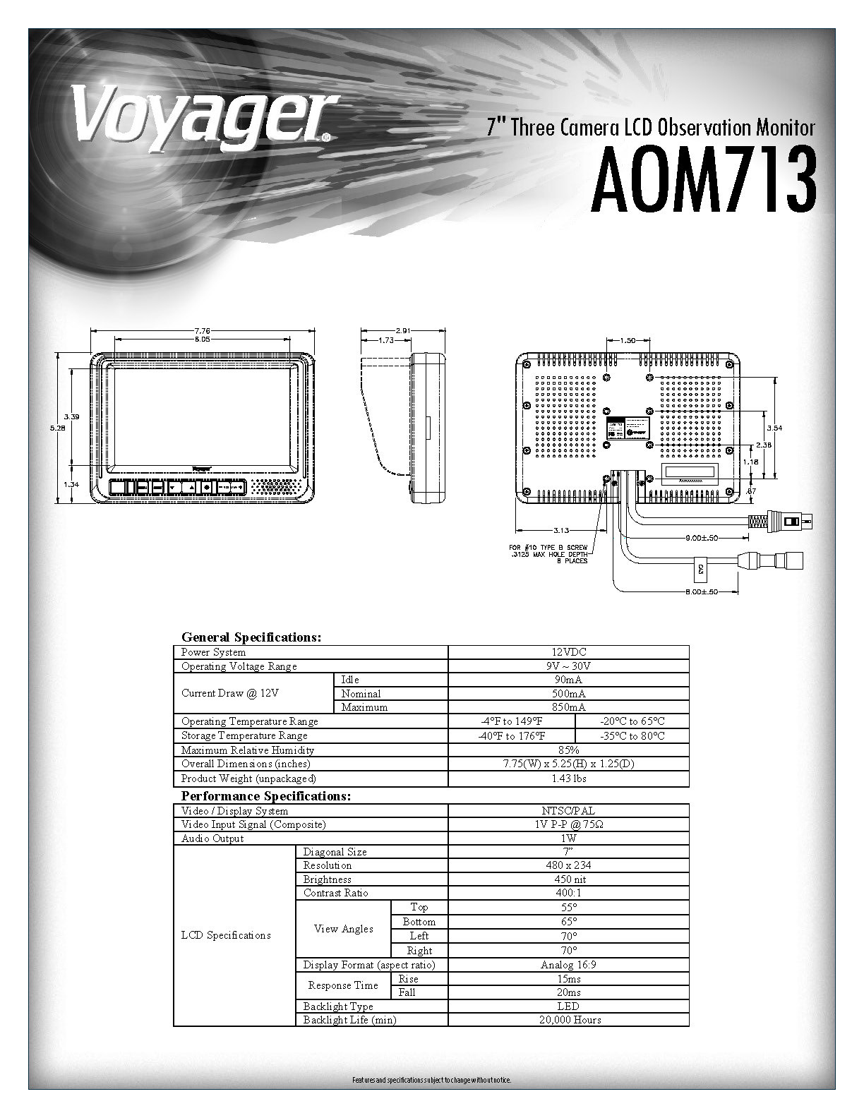 Voyager Aom713 7 Rear View Wide Tiendamia Com