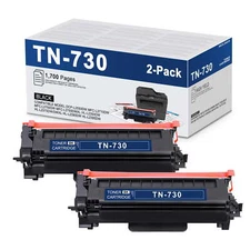 TN730 2Black Toner Cartridge Replacement for Brother TN730 DCP-L2550DW Printer
