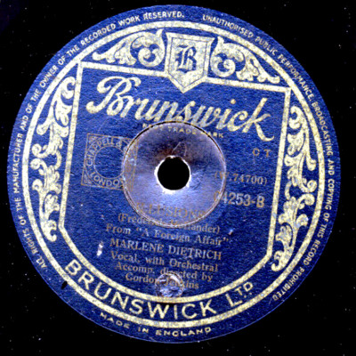 MARLENE DIETRICH Illusions /Black Market ''A Foreign Affair''Schellackplatte S7630