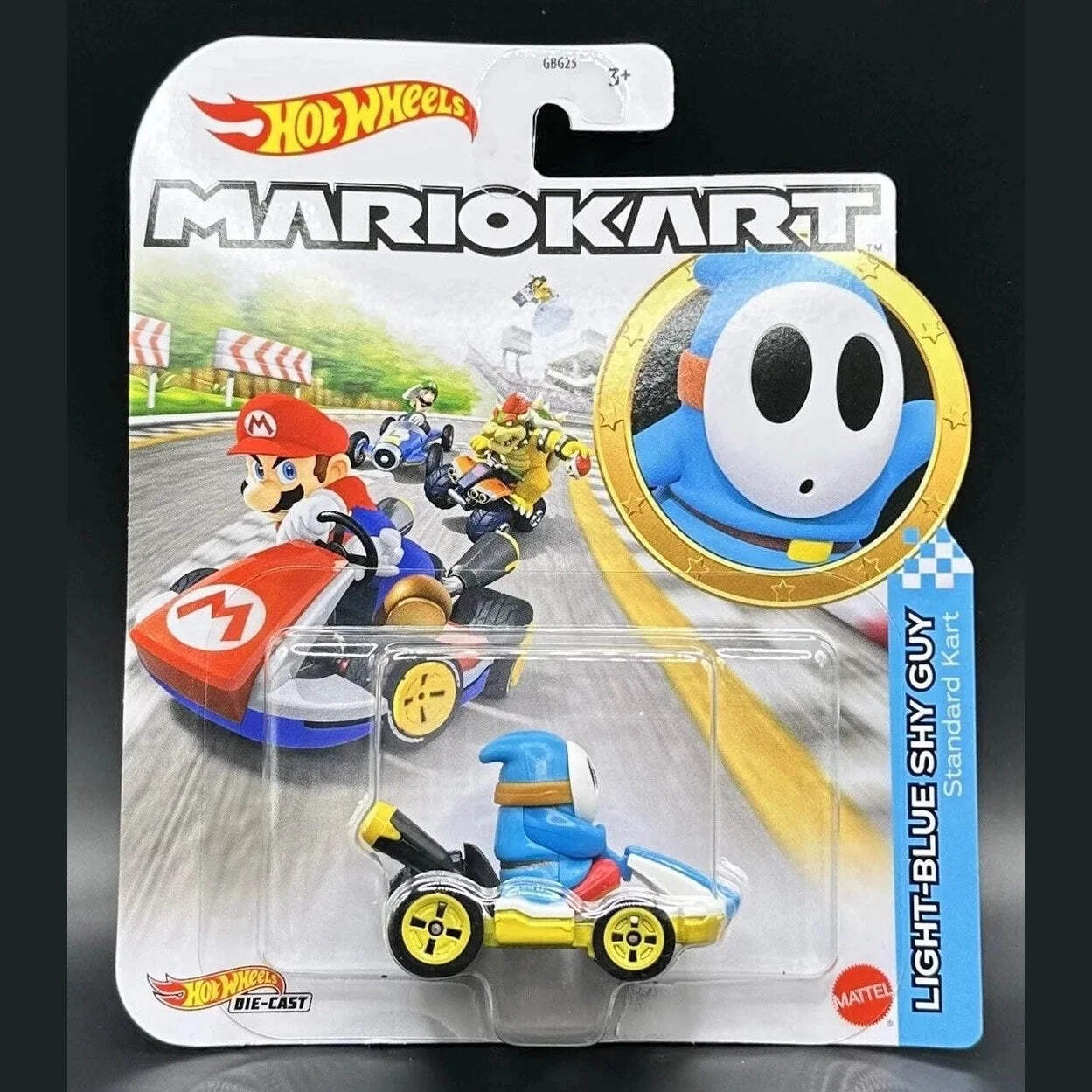 Hot Wheels Mario Kart 1:64 Light Blue Shy Guy Standard Kart