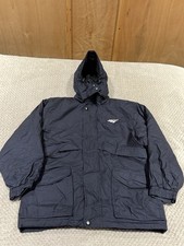 Red Kap Hooded Work Jacket Navy Blue Size Medium Heavy Duty Coat - N230