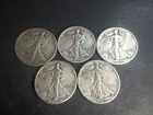 5 Different Walking Liberty Silver Half Dollars