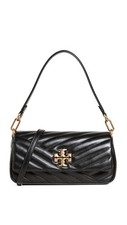 Tory Burch Women's Small Kira Chevron Flap Bag, Black, One Size