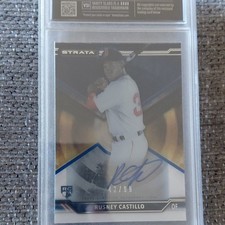 2015 Topps Strata Autograph Rookie Blue Parallel /99 Rusney Castillo Red Sox