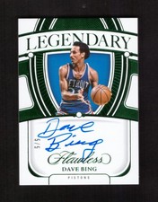 2023-24 Panini Flawless Dave Bing Legendary Scripts Emerald Green Auto 5/5