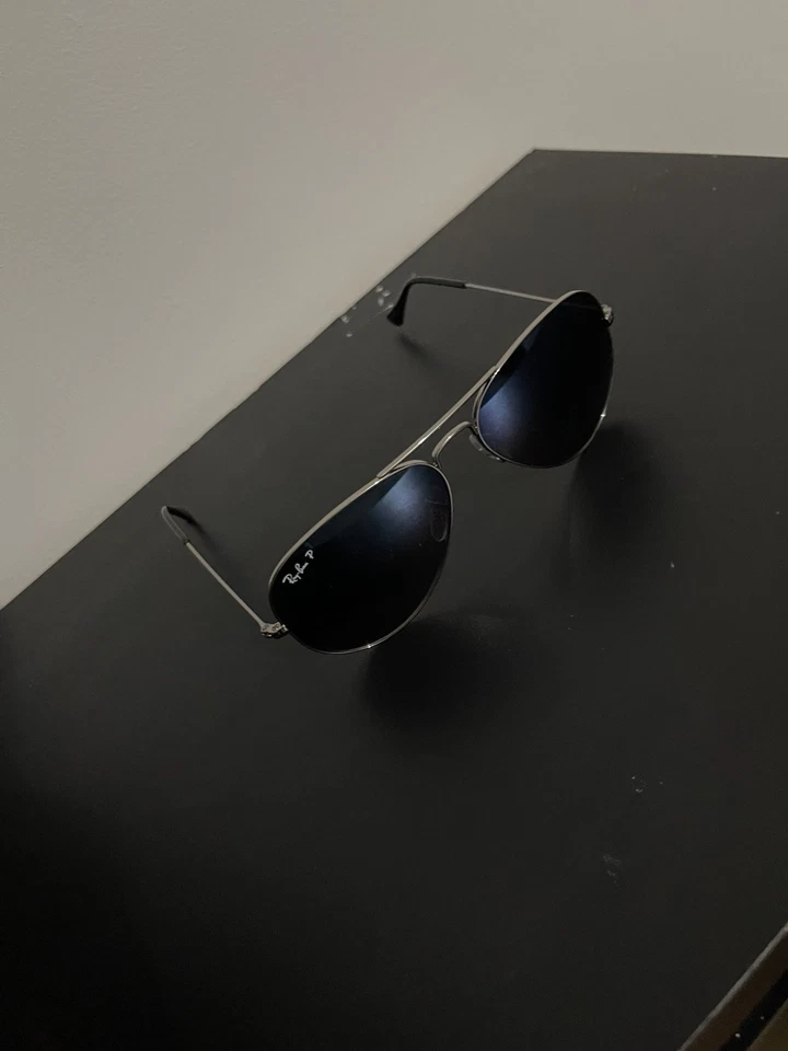 Ray-Ban RB3025 Aviator Large Metal W0879 58-14 3N Grey Frame Green Glass Lenses, photo 4 of 5