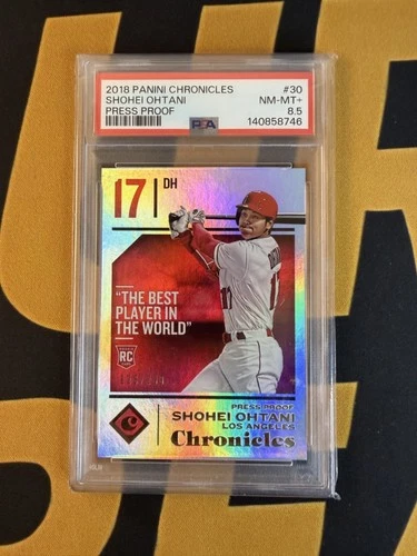 2018 Panini Chronicles Shohei Ohtani Press Proof #30 /299 PSA 8.5 Rookie RC