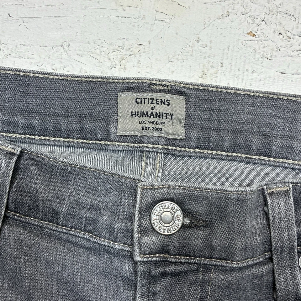 Citizens of Humanity Jeans Mens 31x27 Gray Denim Gage Classic Straight Faded - Image 4 of 4