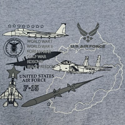 Vtg 90s Blackbird F-15 Eagle Double Sided Short Sleeve T Shirt Adult XL Black