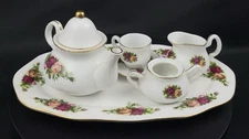Royal Albert Old Country Roses Miniature Tea Set 6pc Fine China w/ Tray