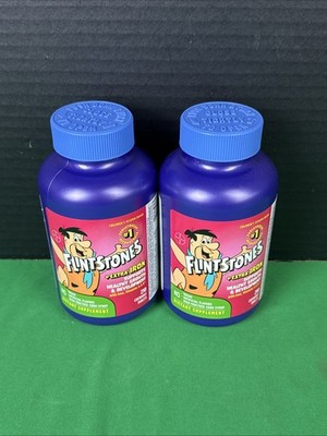 2 PK Flintstones Kids Multivitamin + Extra Iron Chewable Tablets 210 Ct EA 07/26
