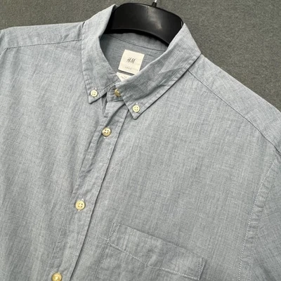 Minimal Blue Cotton Oxford Shirt Men’s Medium Smart Casual - Image 1 of 4