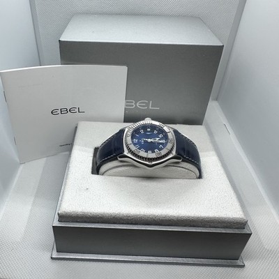 Ebel Discovery 9187341 40mm Men's Diver 200m Blue Band Blue Dial Watch