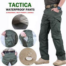 Men's Waterproof Tactical Cargo Pants - Military Combat Hiking Outdoor Trousers