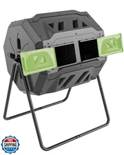 Garden Compost Bin from BPA Free Material, Dual Rotating Outdoor Composting T