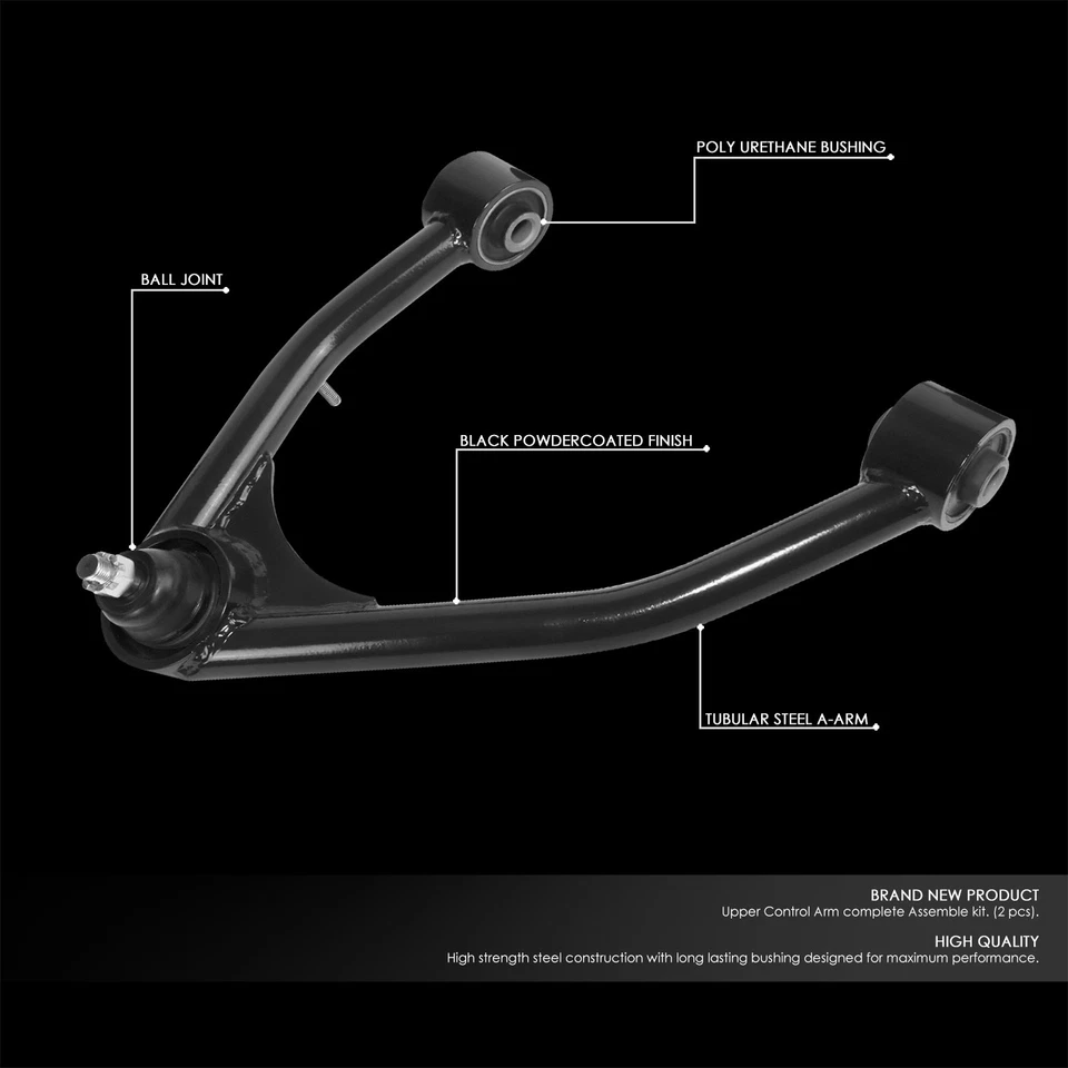 Brazos de control superiores delanteros negros para Cadillac Escalade Chevy Silverado 2007-2015 Foto 2 de 4
