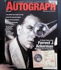 Forrest J Ackerman Autograph Magazine April 2009 Sci Fi Horror Auction