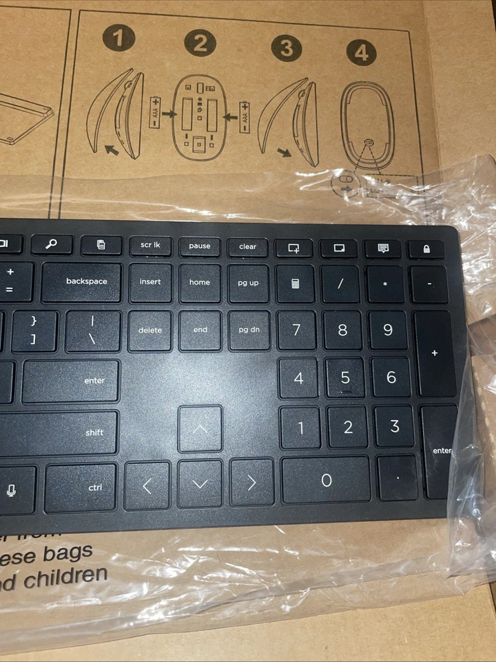 NEW HP TPC-L001K Black Wireless Keyboard Hewitt Packard NO DONGLE NO MOUSE - Image 2 of 4