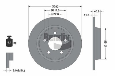 2 PCS BENDIX Braking BDS1738 Brake Disc