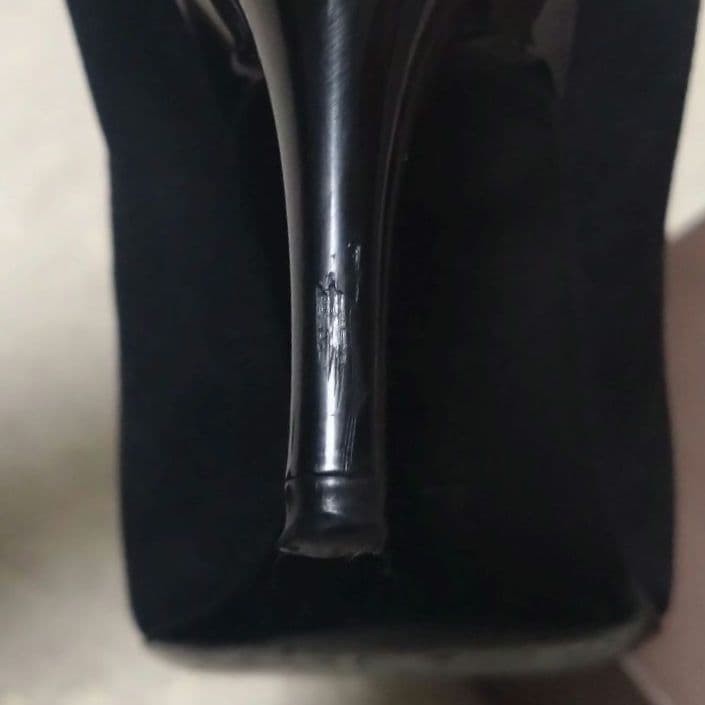 LOUIS VUITTON Pumps Heel Ribbon Black Brown EU 35 135331K Authentic thumbnail 10