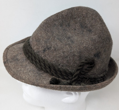 Vintage Austrian Bavarian Tyrolean Felt Hat Hute Trumpf Octoberfest Size 56 / 7