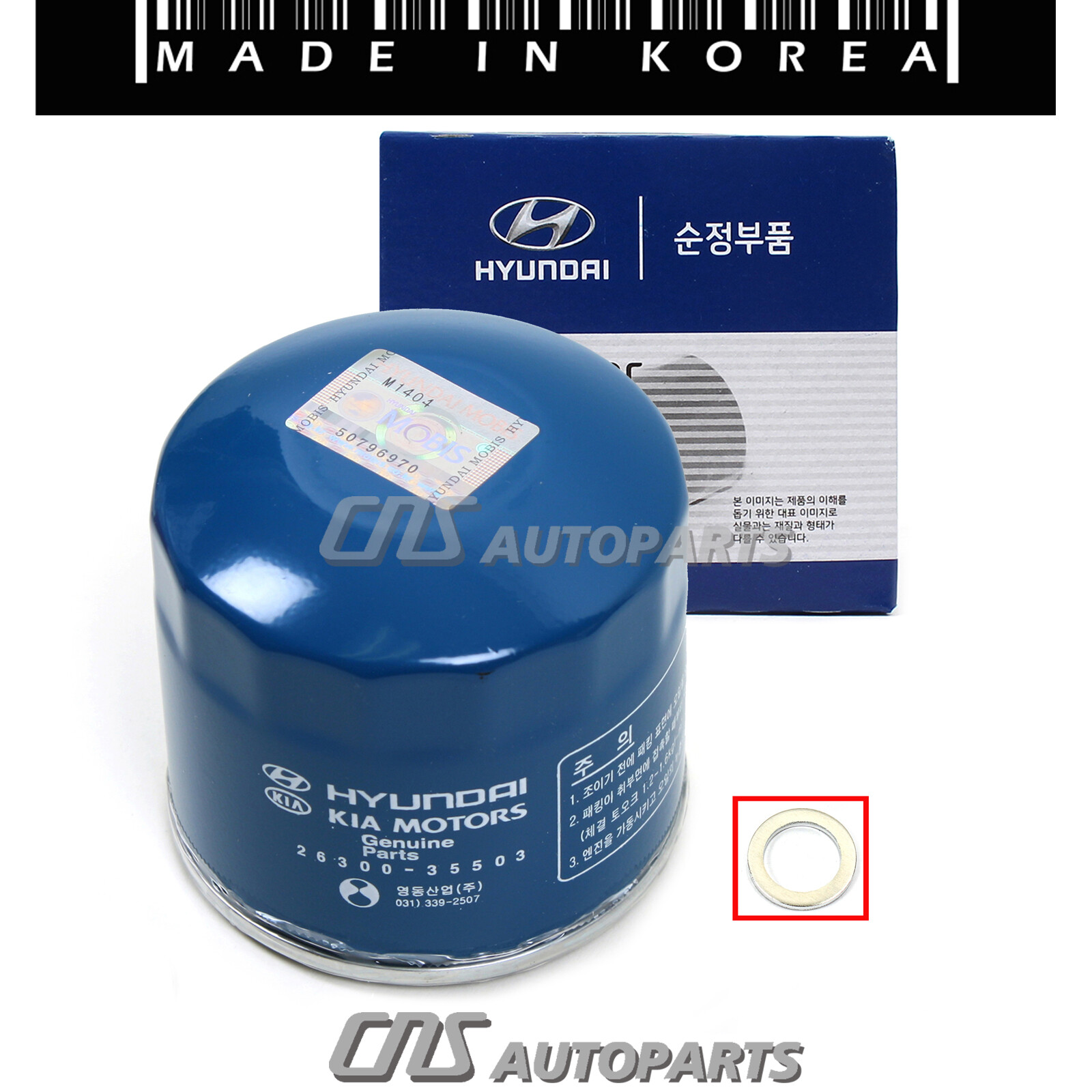 Filtros de aceite con lavadora 6 piezas genuinos para Hyundai Accent ...