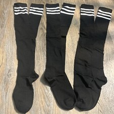 3 pares de calcetines árbitro de fútbol para adultos nuevos sin etiquetas blanco y negro