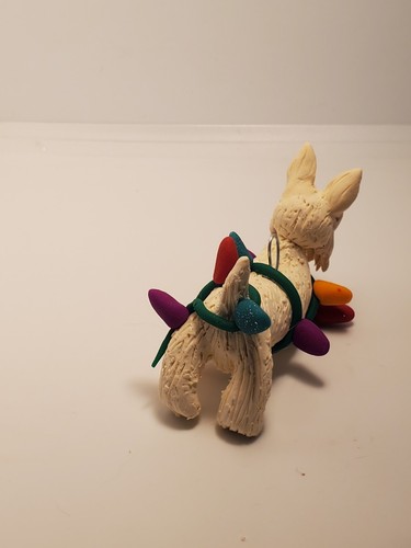 SCOTTIE Christmas Ornament TANGLED IN LIGHTS WHEATEN SCOTTISH TERRIER HAND MADE - Picture 5 of 7