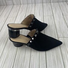 Adrienne Vittadini Size 6 Women's Black Studs Mules Shoes