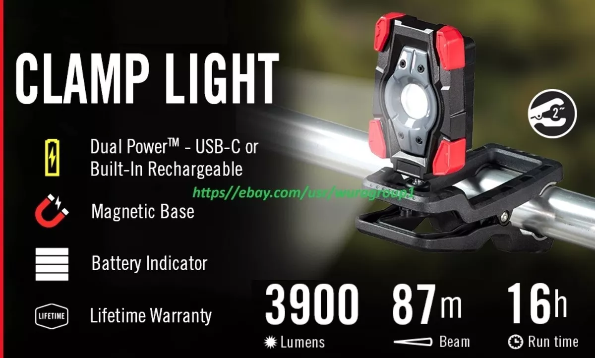 Coast 3900L Clamp Work Light Rechargeable Power Bank CWL400R NEW