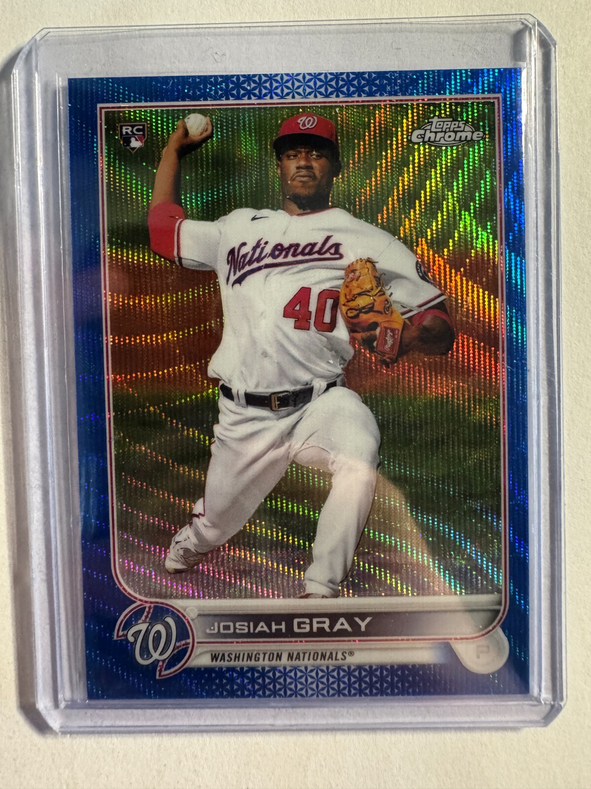 K259,778 - 2022 Topps Chrome Blue Wave Refractors #160 Josiah Gray #/75