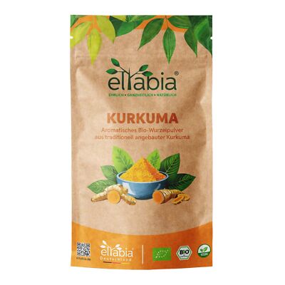 Bio Kurkuma Pulver | Curcuma gemahlen in Rohkost-Qualität | Premium Kurkumin
