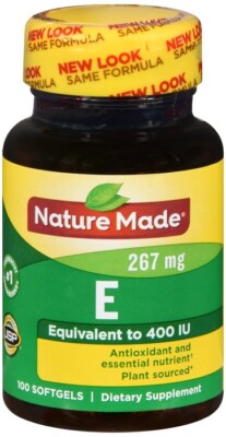 Nature Made E 400 IU (267 mg) Softgels Plant Sourced 100 EA
